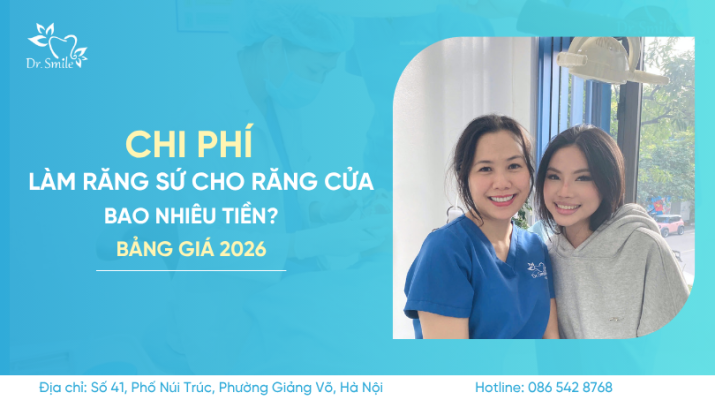 Chi phí làm răng sứ cho răng cửa