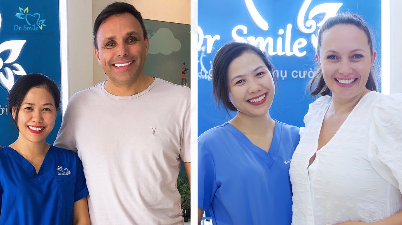 Khách hàng hàng hài lòng sau khi trải nghiệm dịch vụ làm răng sứ tại Dr.Smile